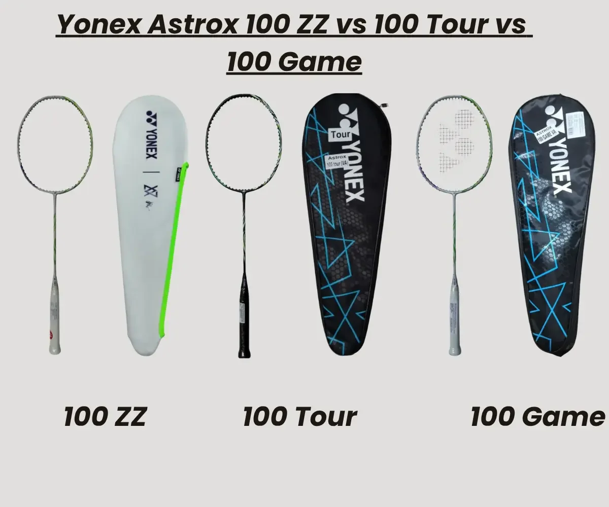 Comparison of Astrox 100 ZZ, Tour and Game for smashes, drives and defensive badminton play