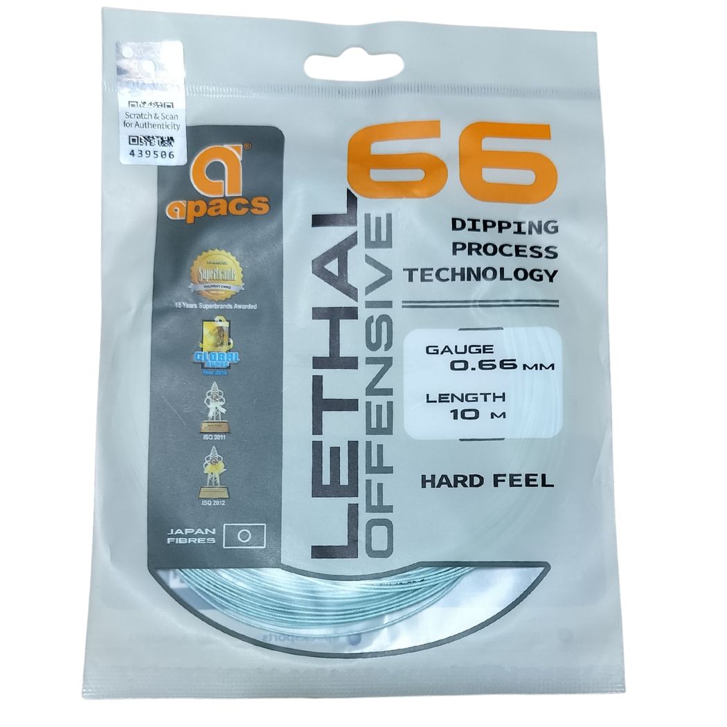 Buy Apacs Lethel 66 Offensive Badminton Racket String Set of 2 at
