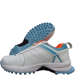 Buy Thrax Brace Rubber Cricket Stud Shoes White Turquoise Orange