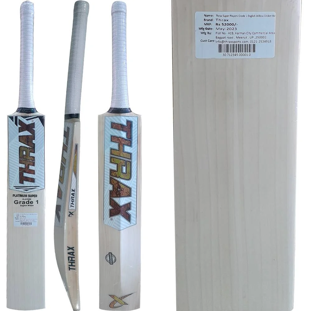 Thrax Platinum Super Players Grade A English Willow Cricket Bat (Standard Size Short Handle)