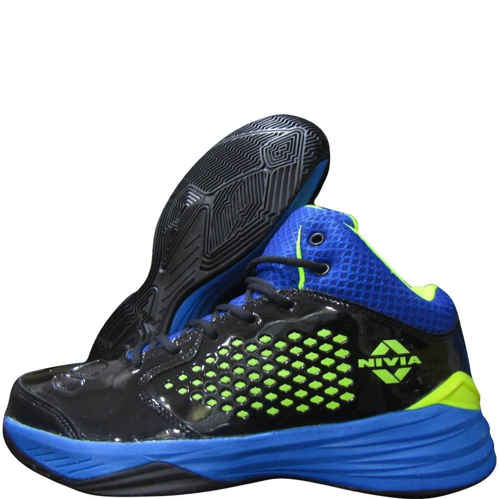 Nivia Warrior 2017 Basketball shoes Black P Green