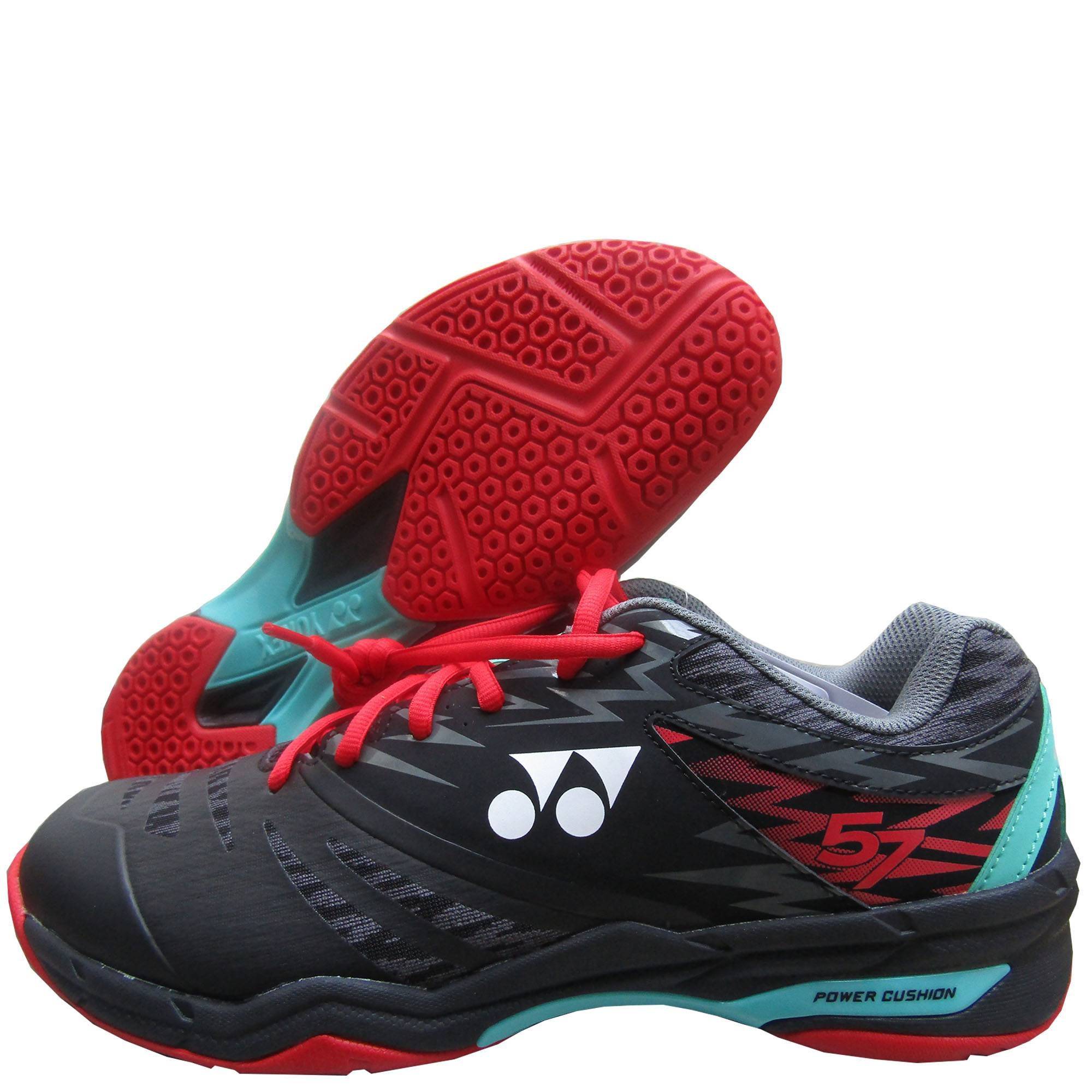 Yonex SHB 57 EX (Power Cushion) Badminton Shoes Black and Red