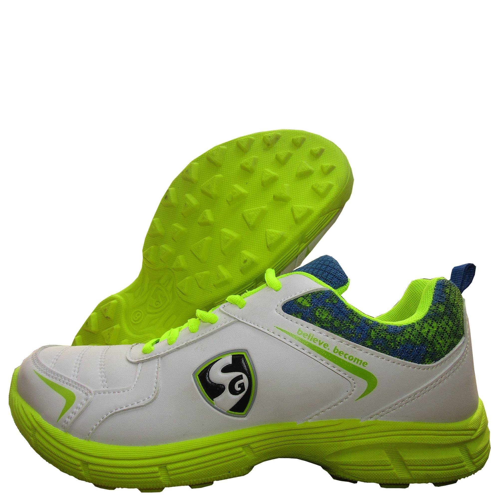 SG Savage White Lime Cricket Shoe