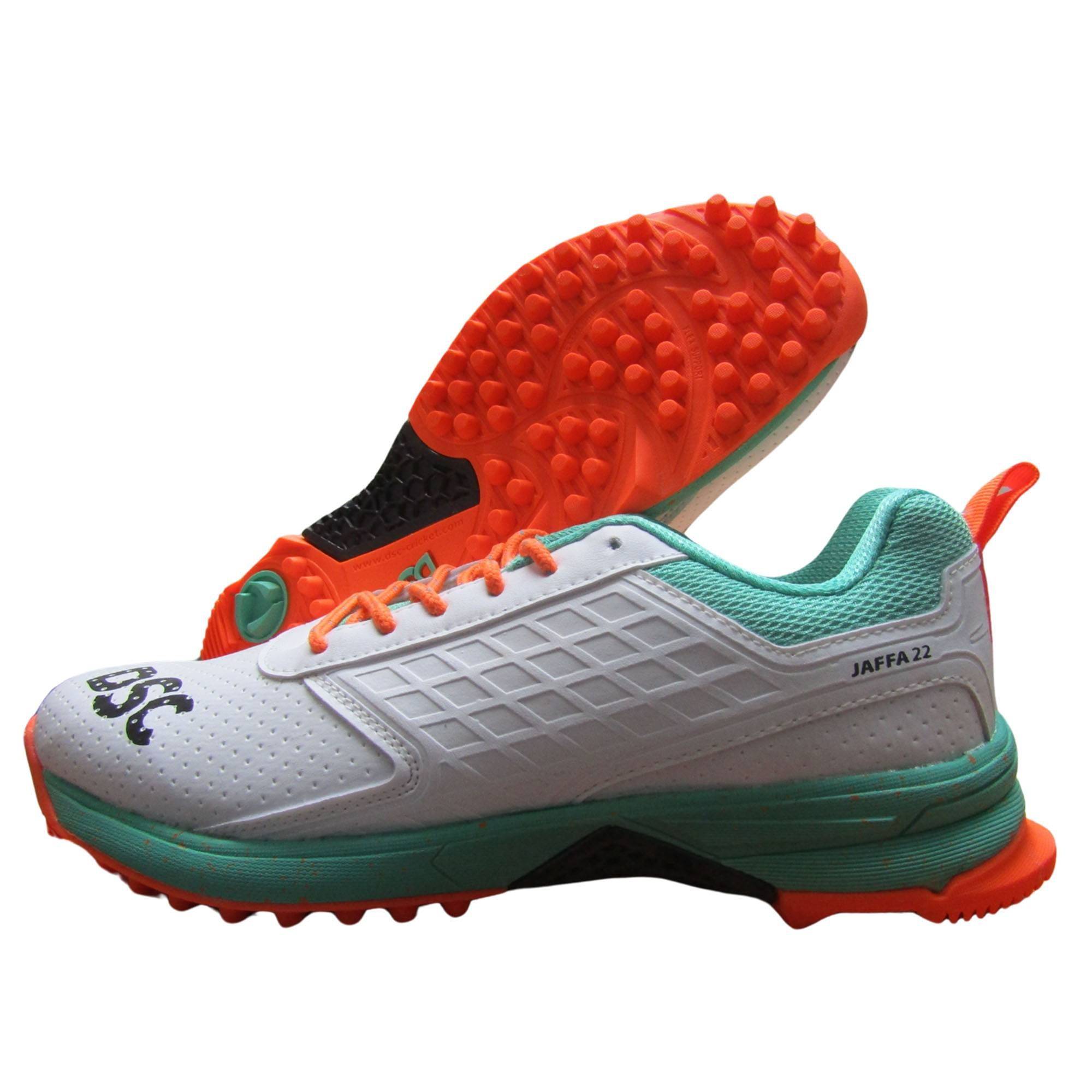 Buy DSC Jaffa 22 Stud Cricket Shoes Sea Green Orange Online in