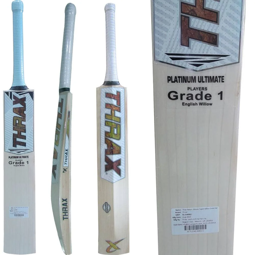 Thrax Platinum Ultimate Players Grade A English Willow Cricket Bat (Standard Size Short Handle)