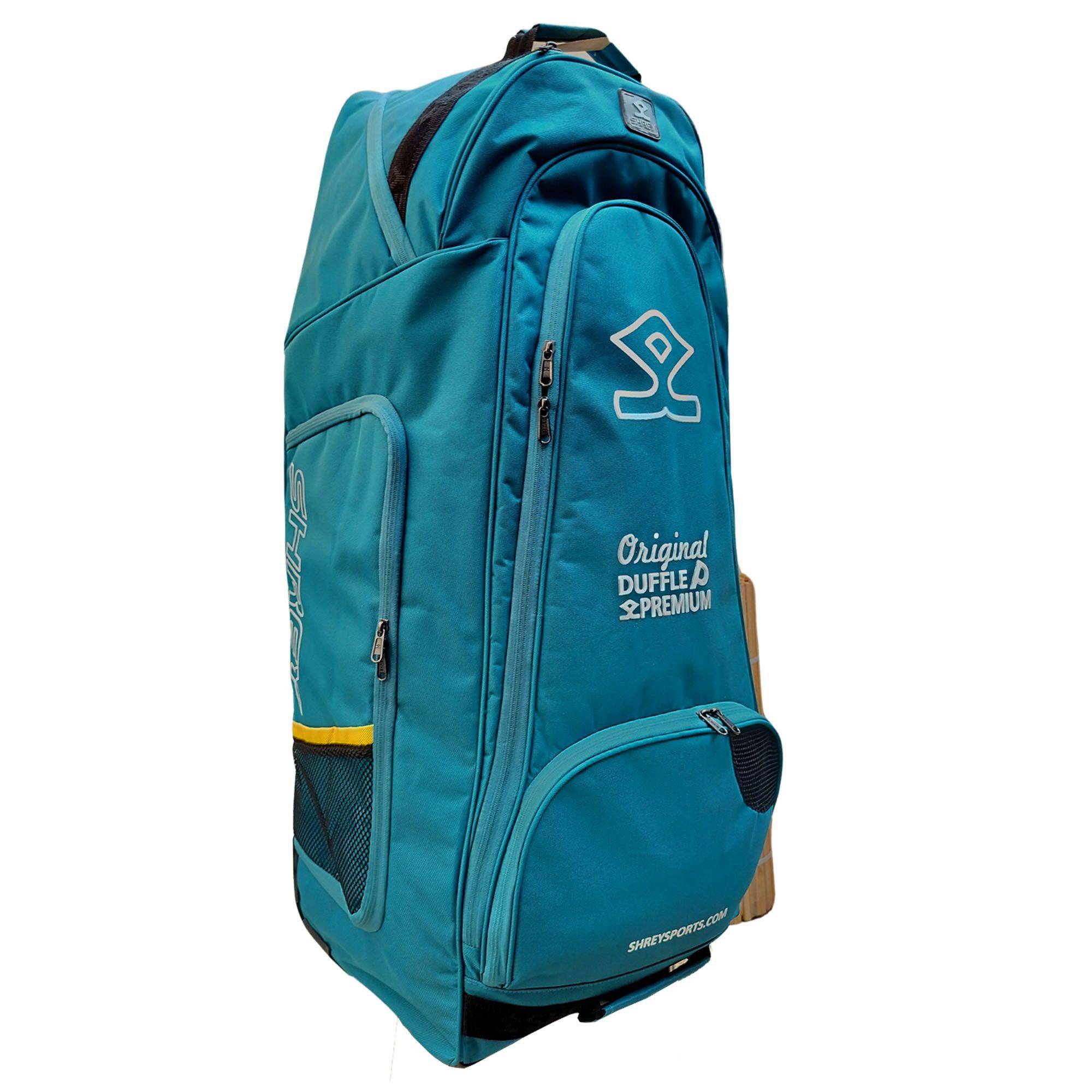 Shrey Pro Premium Duffle Cricket Bag Dark Teal and Yellow Color
