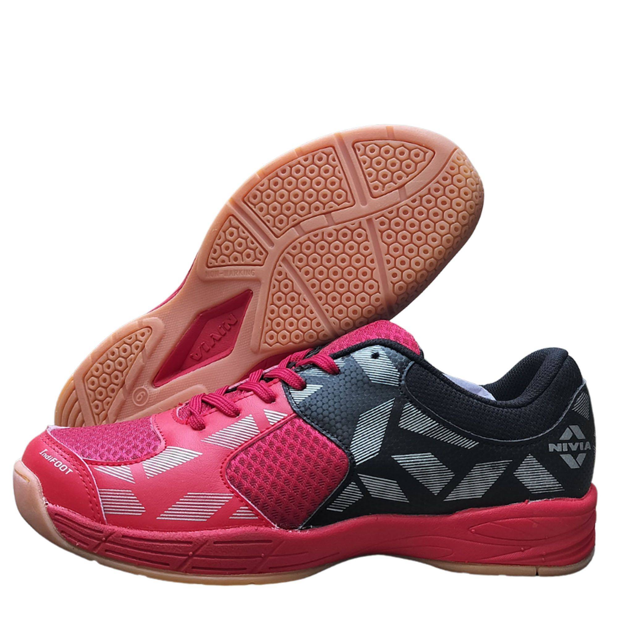Nivia Appeal 2.0 Badminton Shoes Red Silver Color