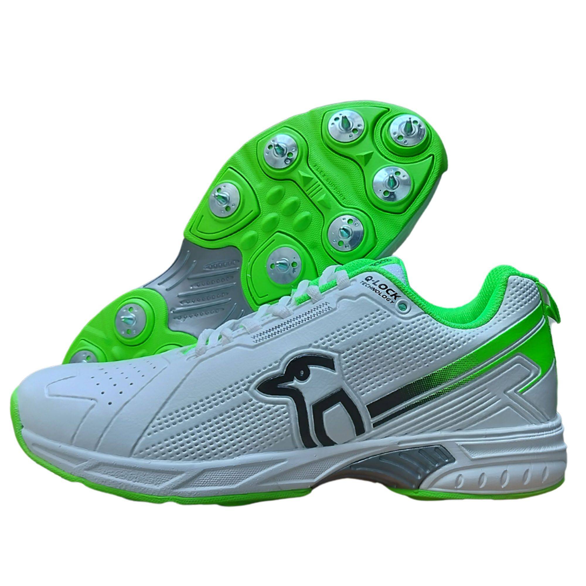 Kookaburra Pro 3.0 Spike Cricket Shoes Green White