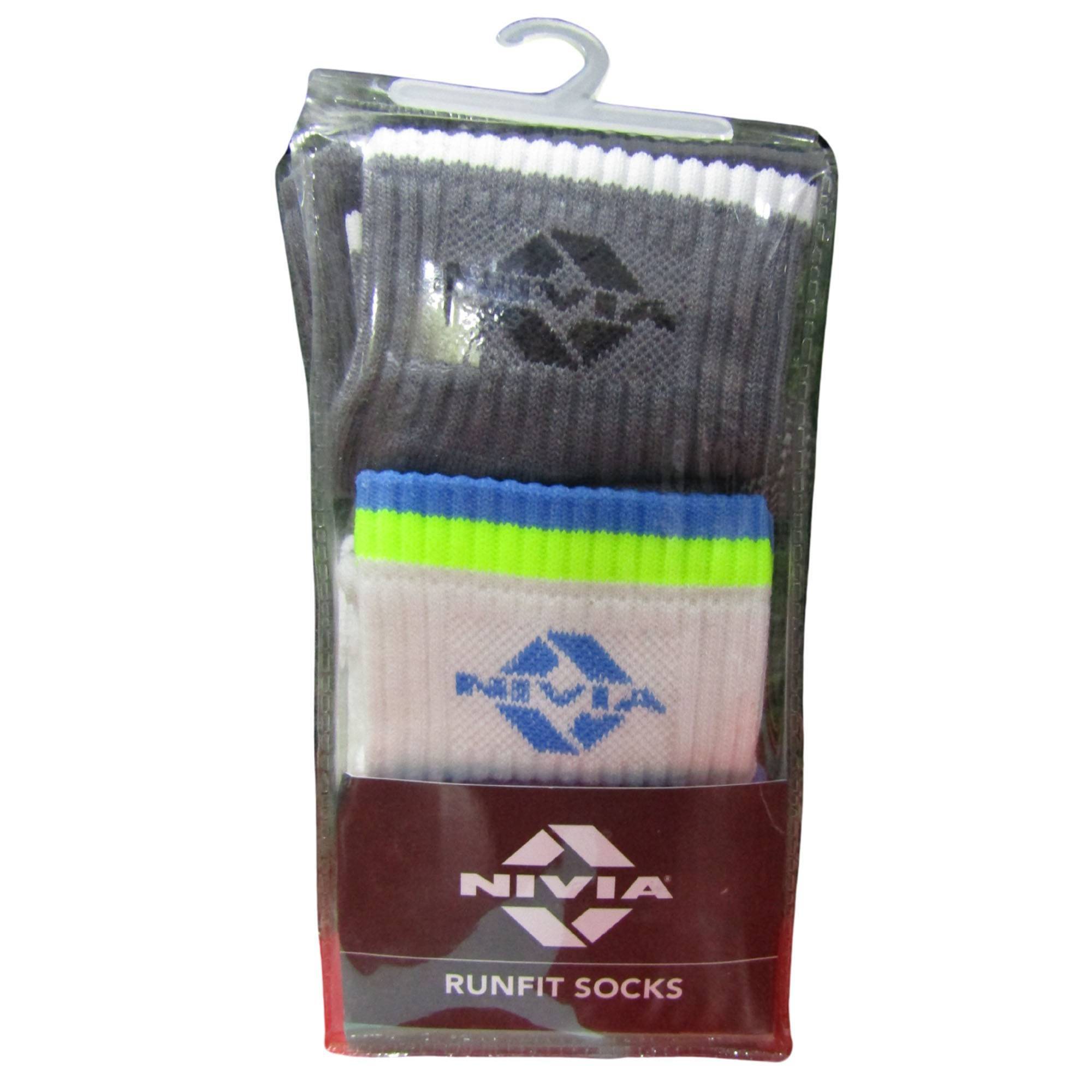 Nivia SS 8831 Runfit Sports Socks Gray White Black Colour