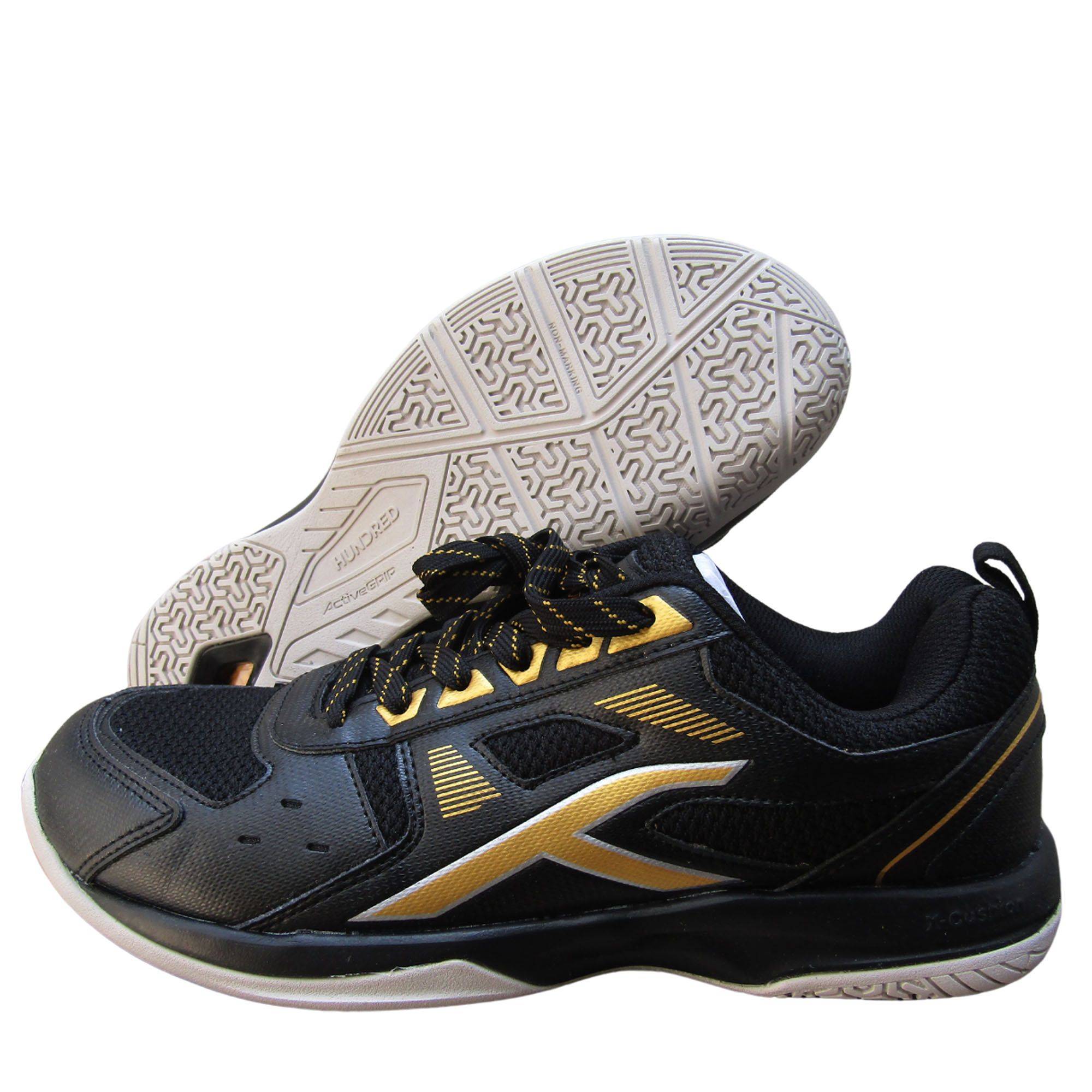 Hundred Raze Badminton Shoes Black Gold
