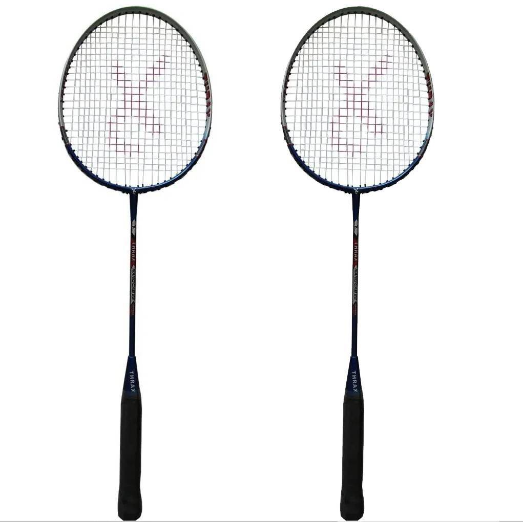 Set of 2 Thrax NANO CAB 22 Badminton Racket Navy Blue