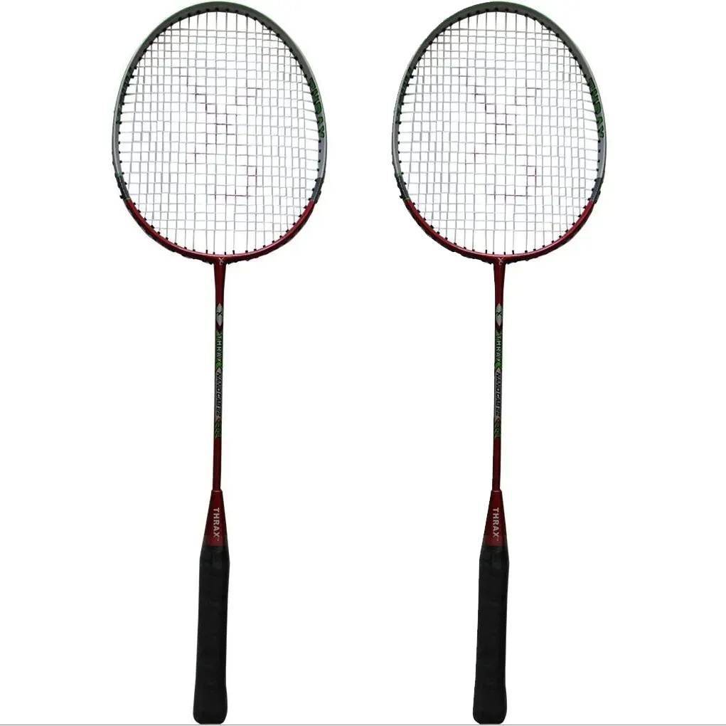 Set of 2 Thrax NANO CAB 22 Badminton Racket Red