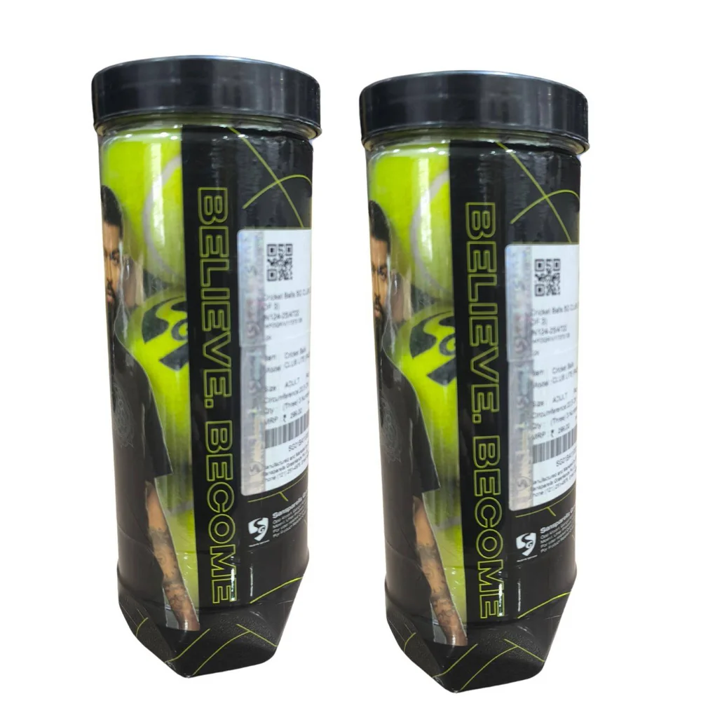 SG Club lite Cricket Balls  set of 2 Canes Yellow Colour 