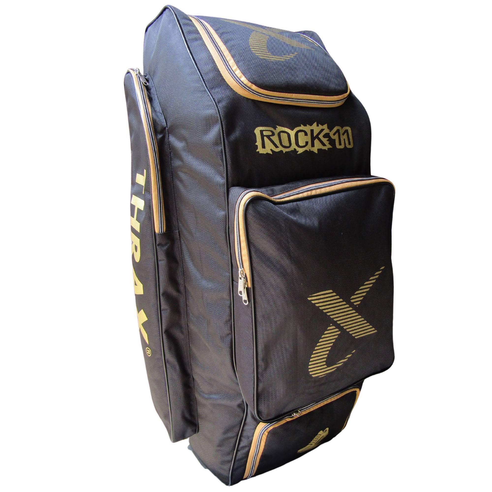 Thrax Rock 11 Duffle Cricket Kit Bag Black and Gold Color