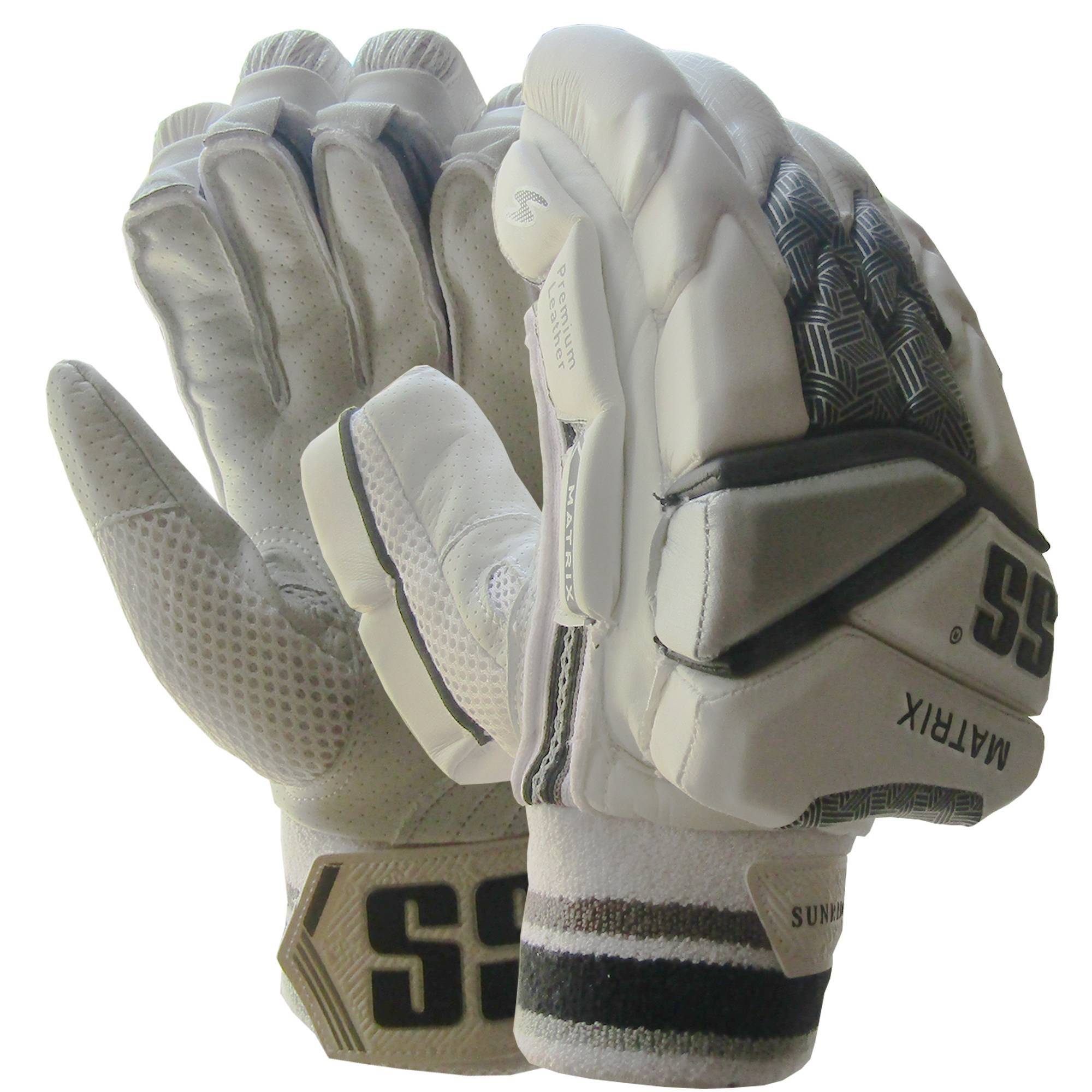 SS Matrix Cricket Batting Gloves White,Black and Gray