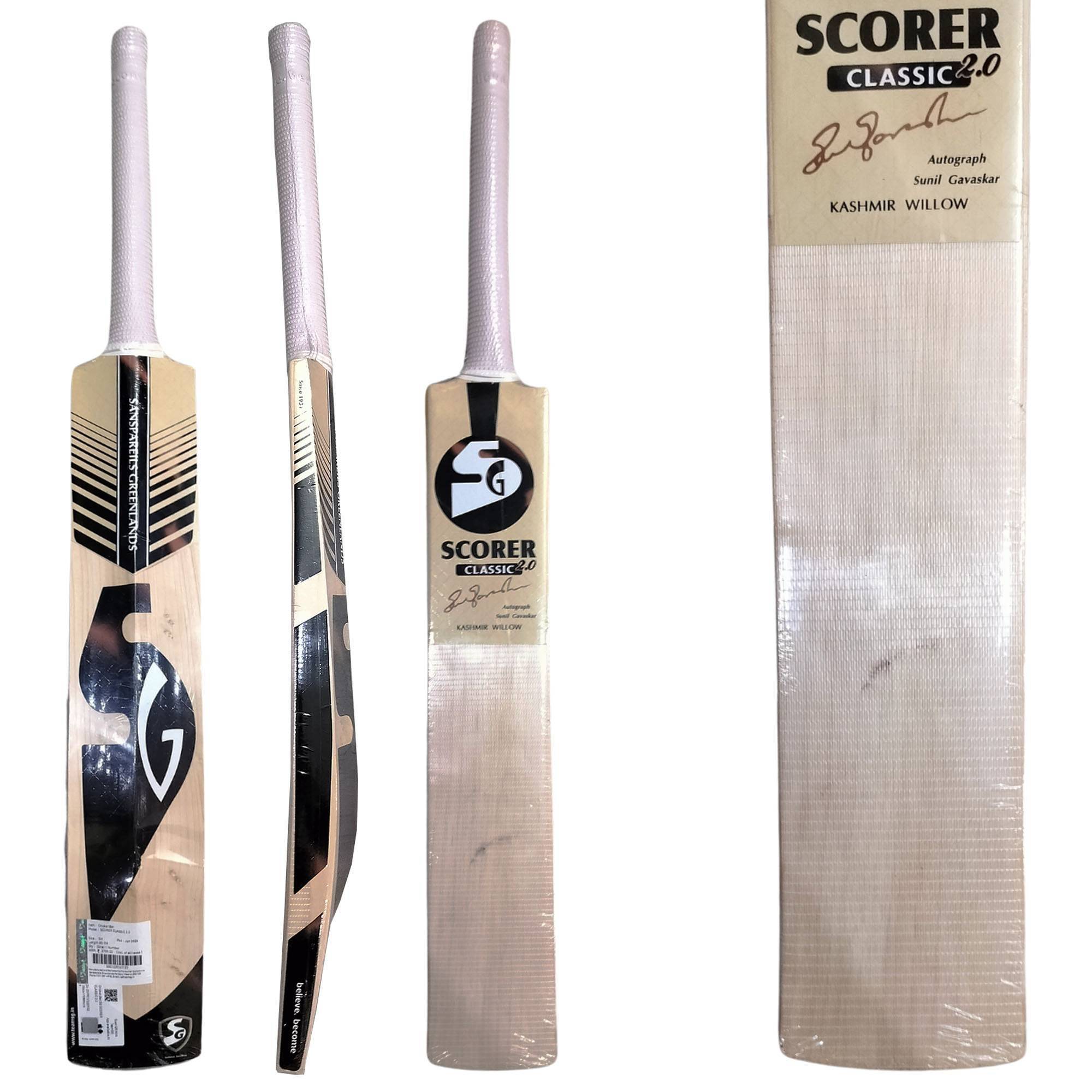 SG Scorer 2.0 Classic Kashmir Willow Cricket Bat (Standard Size Short Handle)