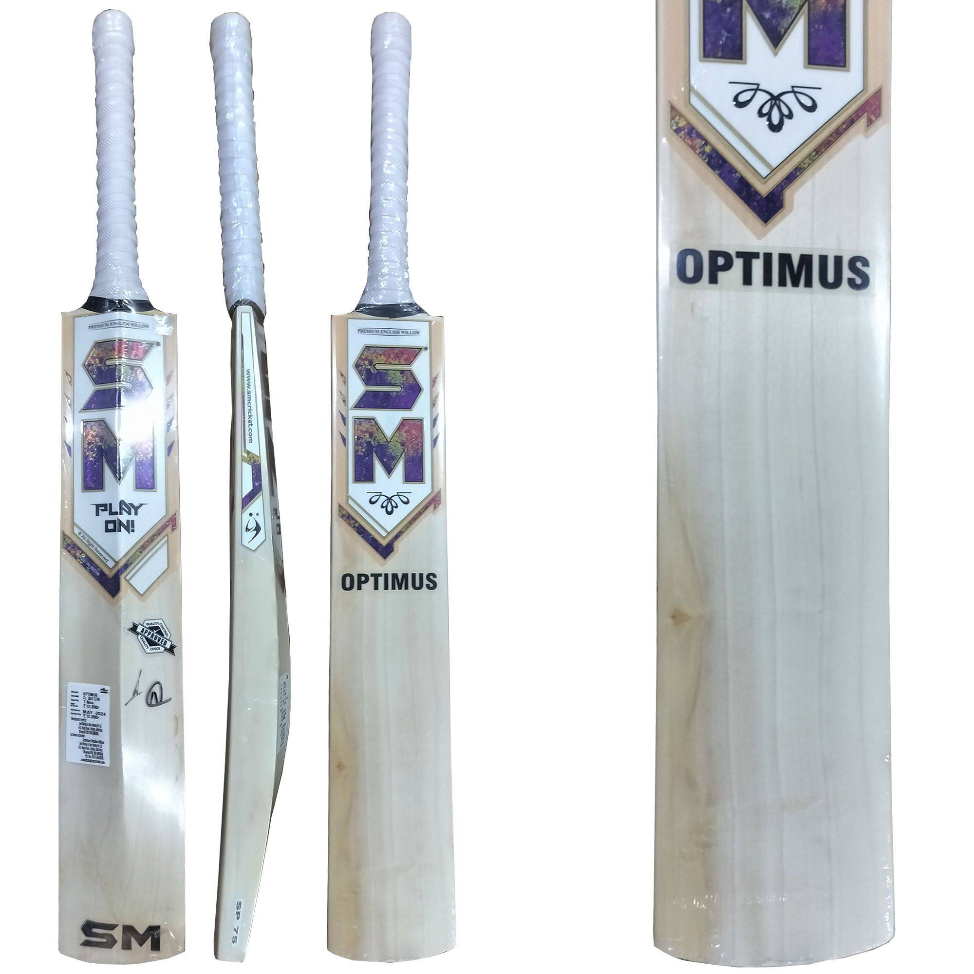 SM Optimus English Willow Cricket Bat Standard Size