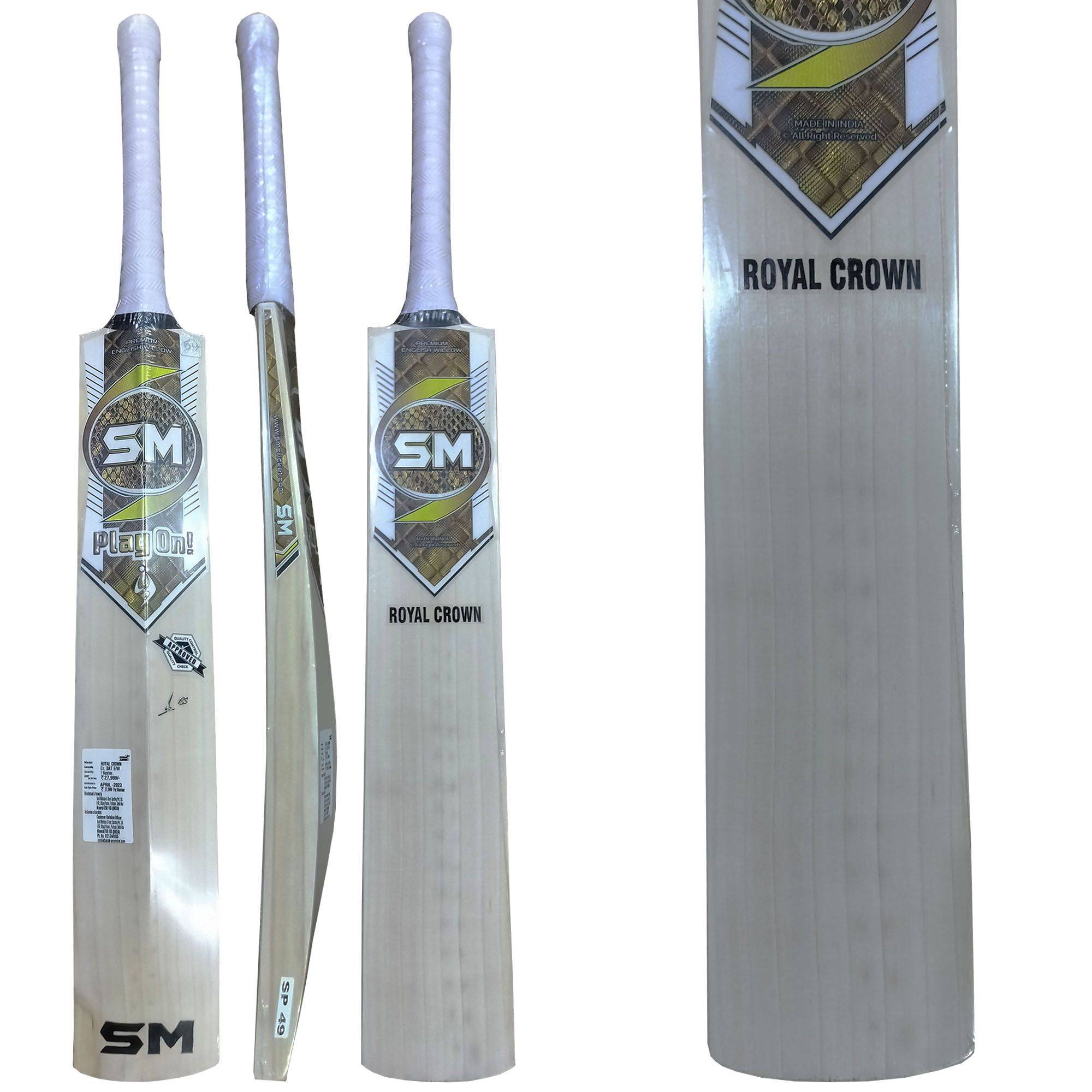 SM Royal Crown English Willow Cricket Bat 