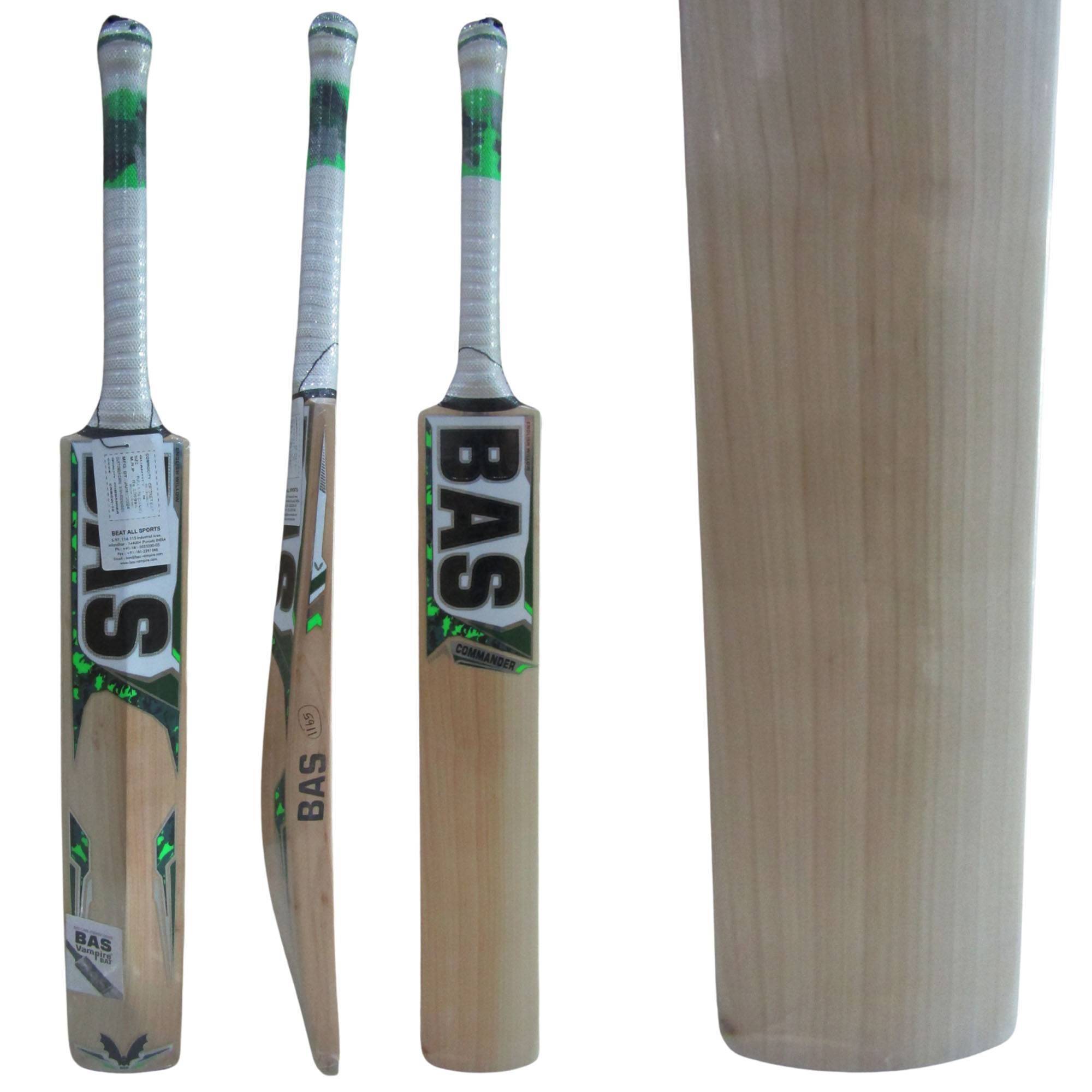 Bas Vampire Commander English Willow Cricket Bat (Standard Size Short Handle)