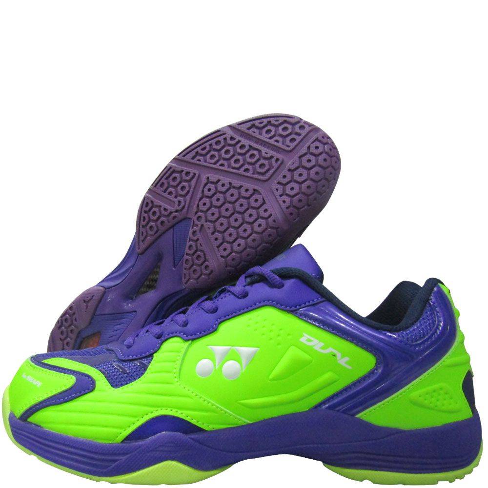 Yonex DUAL Badminton Shoes Maritime Blue Neon Lime Electric Purple