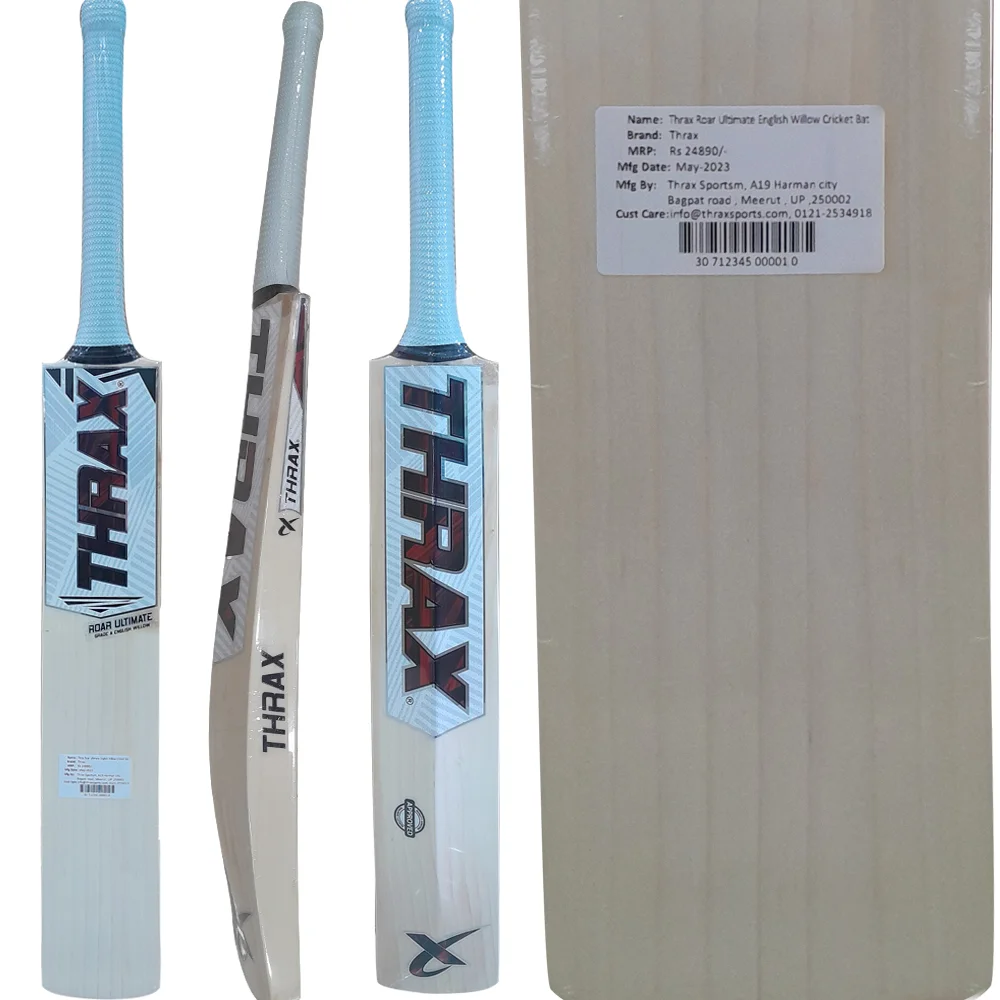 Thrax Roar Ultimate English Willow Cricket Bat (Standard Size Short Handle)