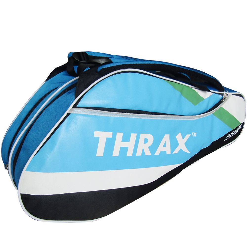 Thrax Auramax Badminton Kit Bag Sky Blue and Black