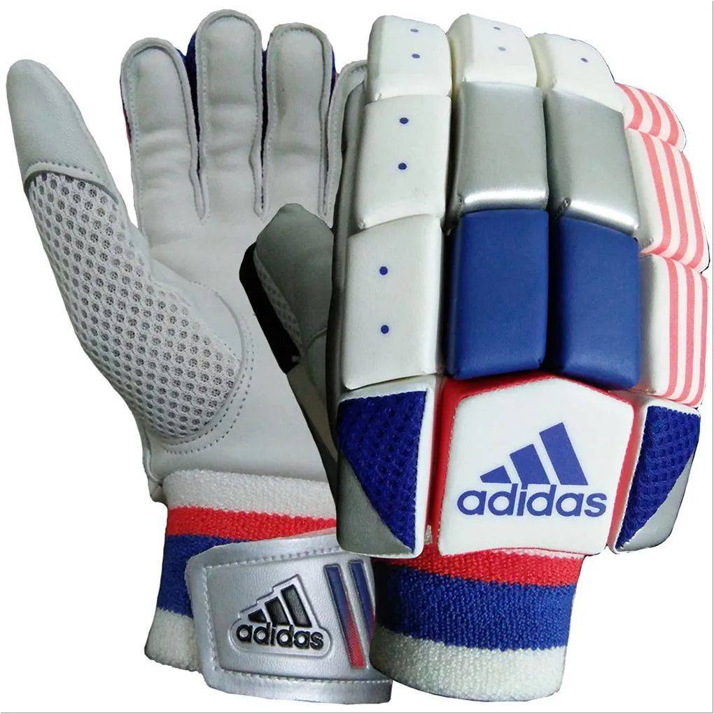Adidas Club V1 AY2732 Cricket Batting Gloves White Blue and Red