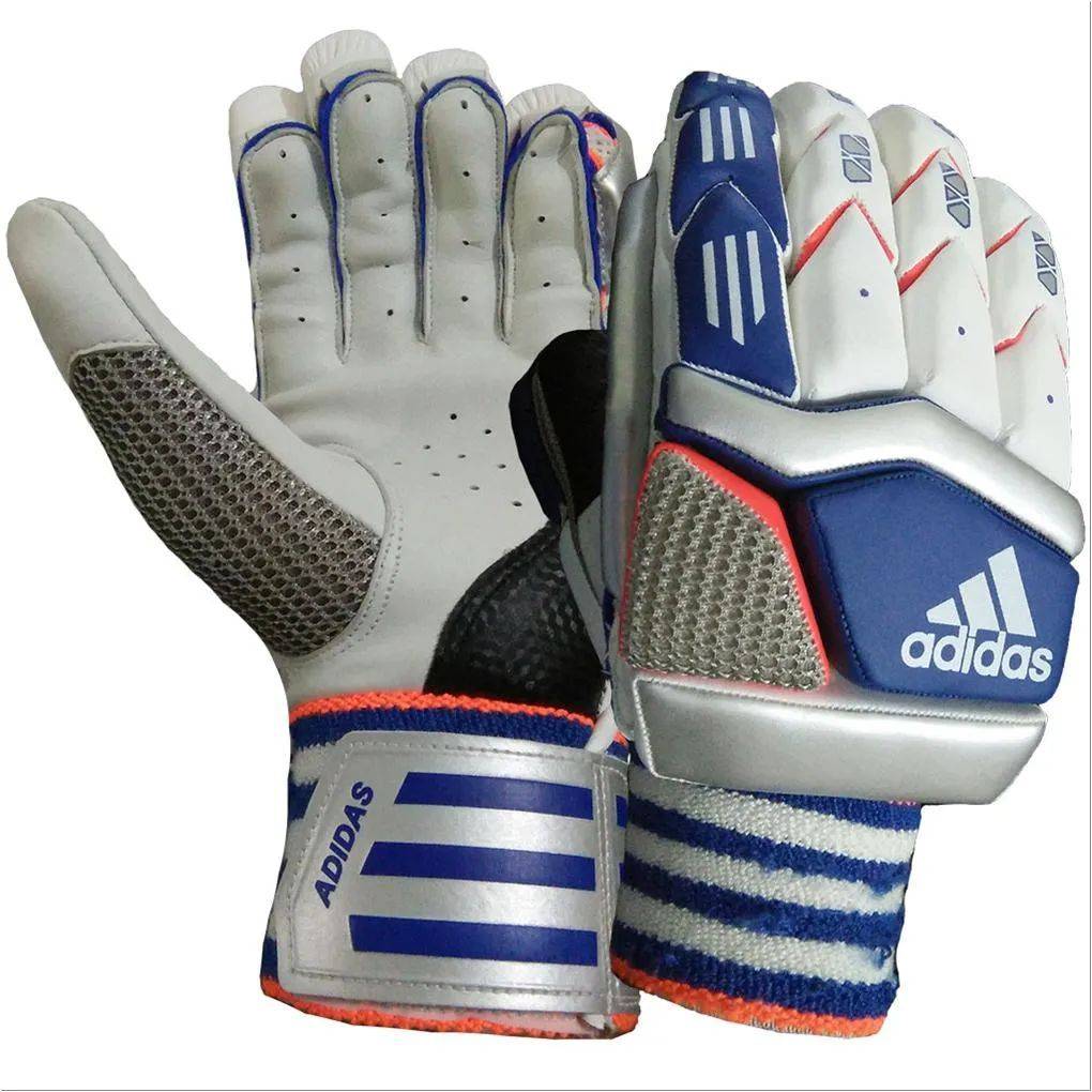 Adidas Elite V1 Cricket Batting Gloves White and Blue