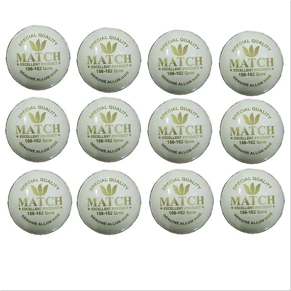 Aj Match White Cricket Ball Set of 12 Ball