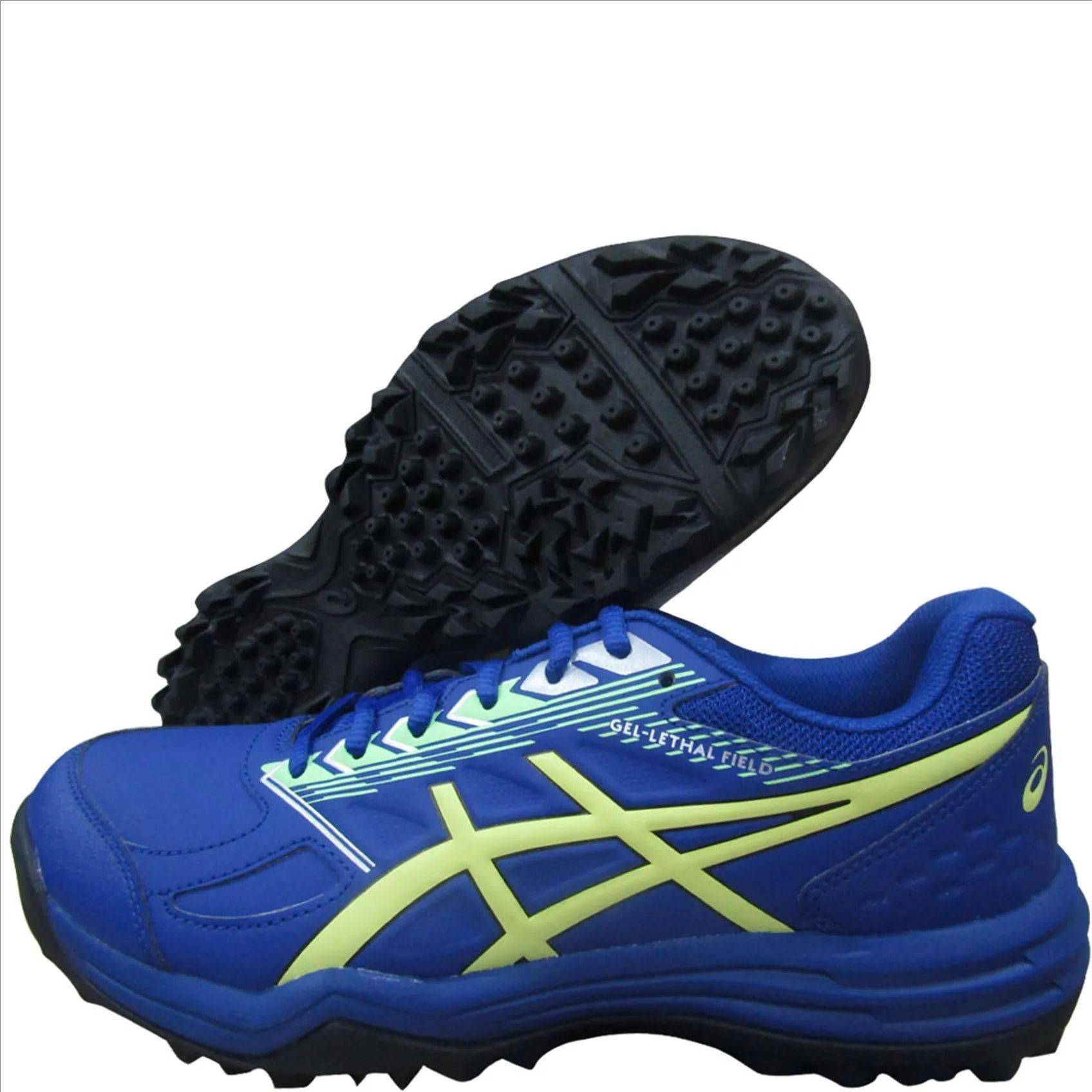 Asics Gel Lethal Field Cricket Shoes Monaco Blue Glow Yellow
