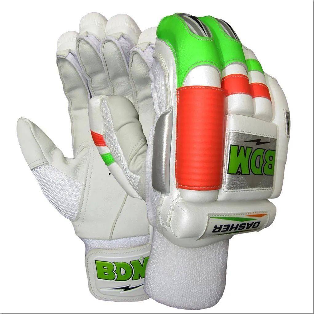 BDM Dasher Batting Gloves White Orange and Lime