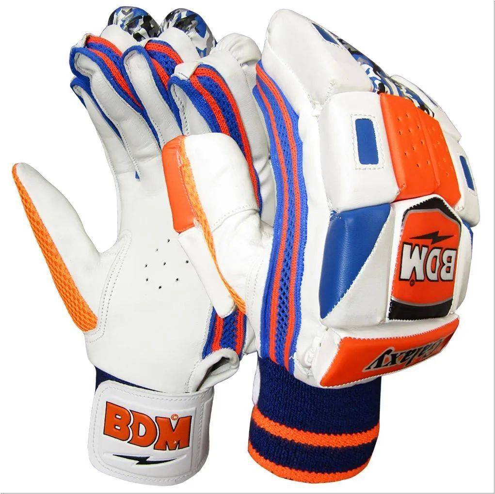 BDM Galaxy Batting Gloves White Red and Black