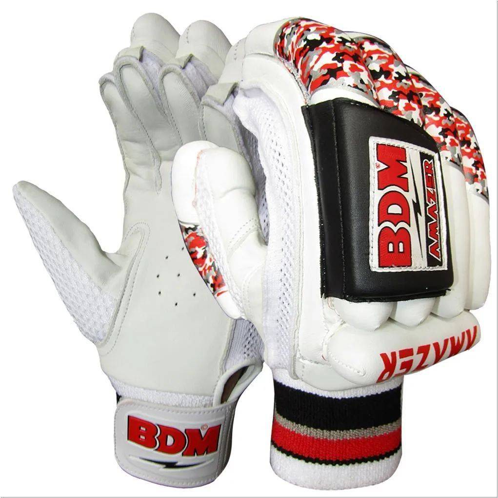 BDM Amazer Batting Gloves White (Mens Size Right-Handed)