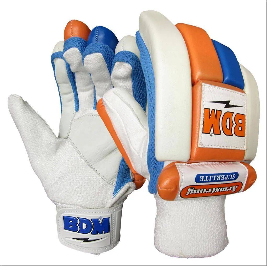 BDM Armstrong Batting Gloves White Blue Orange