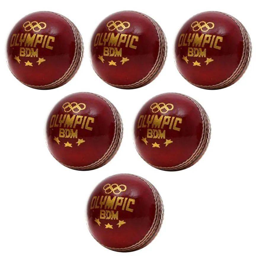 BDM Olympic Leather Cricket Ball 6 Ball Set