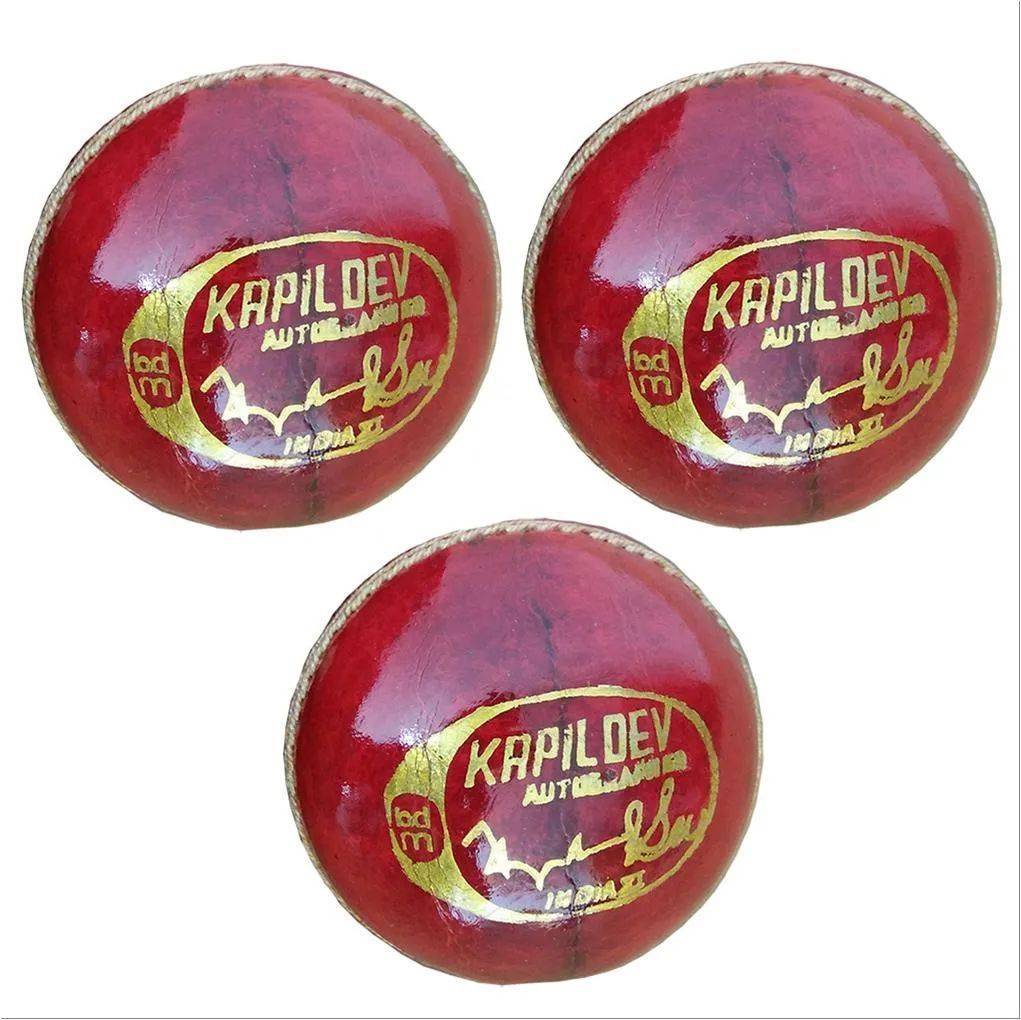 BDM Players Auto Cricket Ball 3 Ball Set Red
