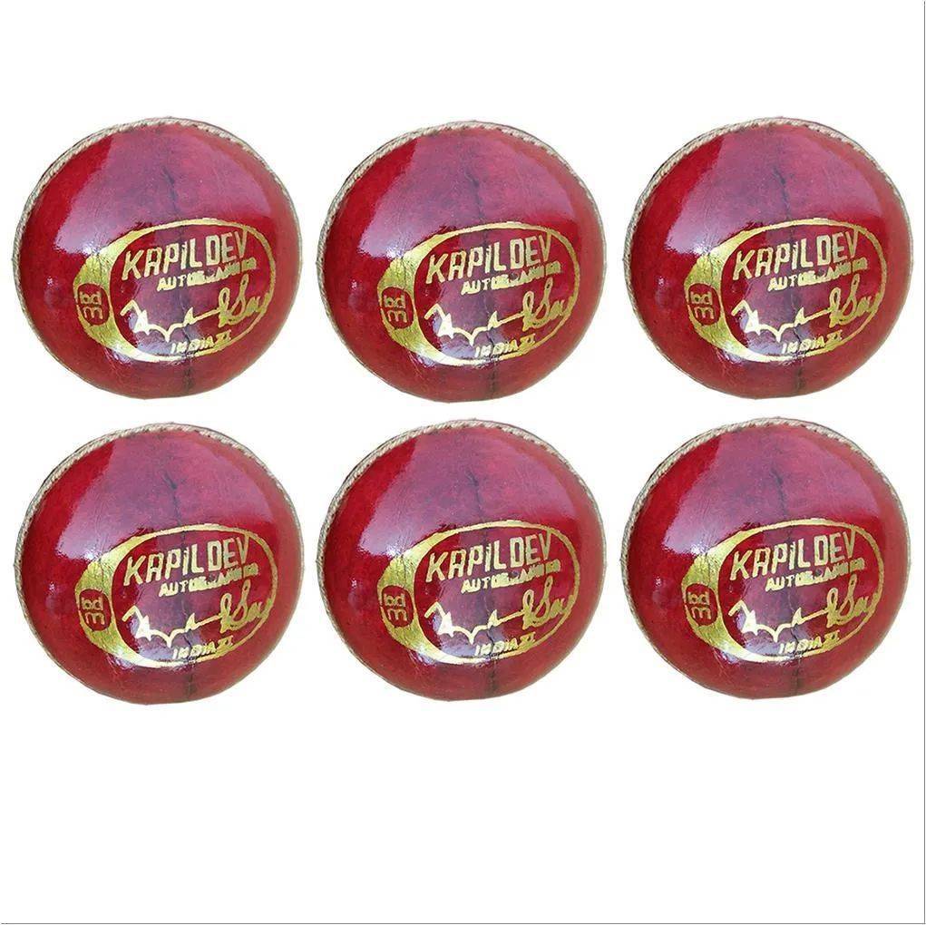 BDM Players Auto Cricket Ball 6 Ball Set Red