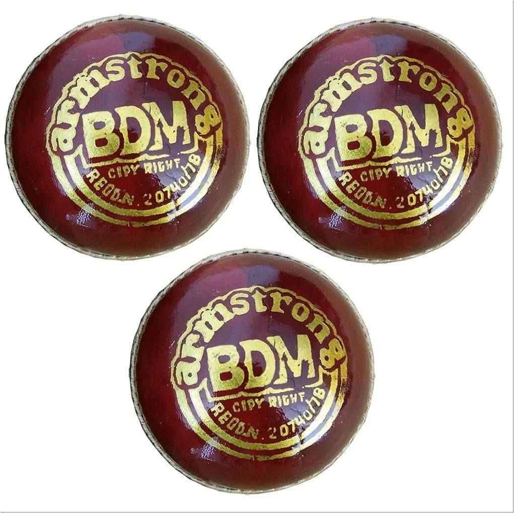 BDM Armstrong Cricket Ball 3 Ball Set Red
