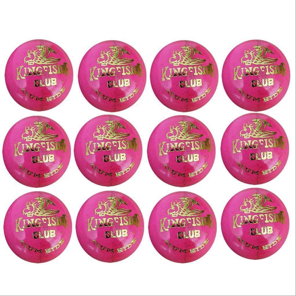 BDM King Fisher Club Cricket Ball 12 Ball Set Pink
