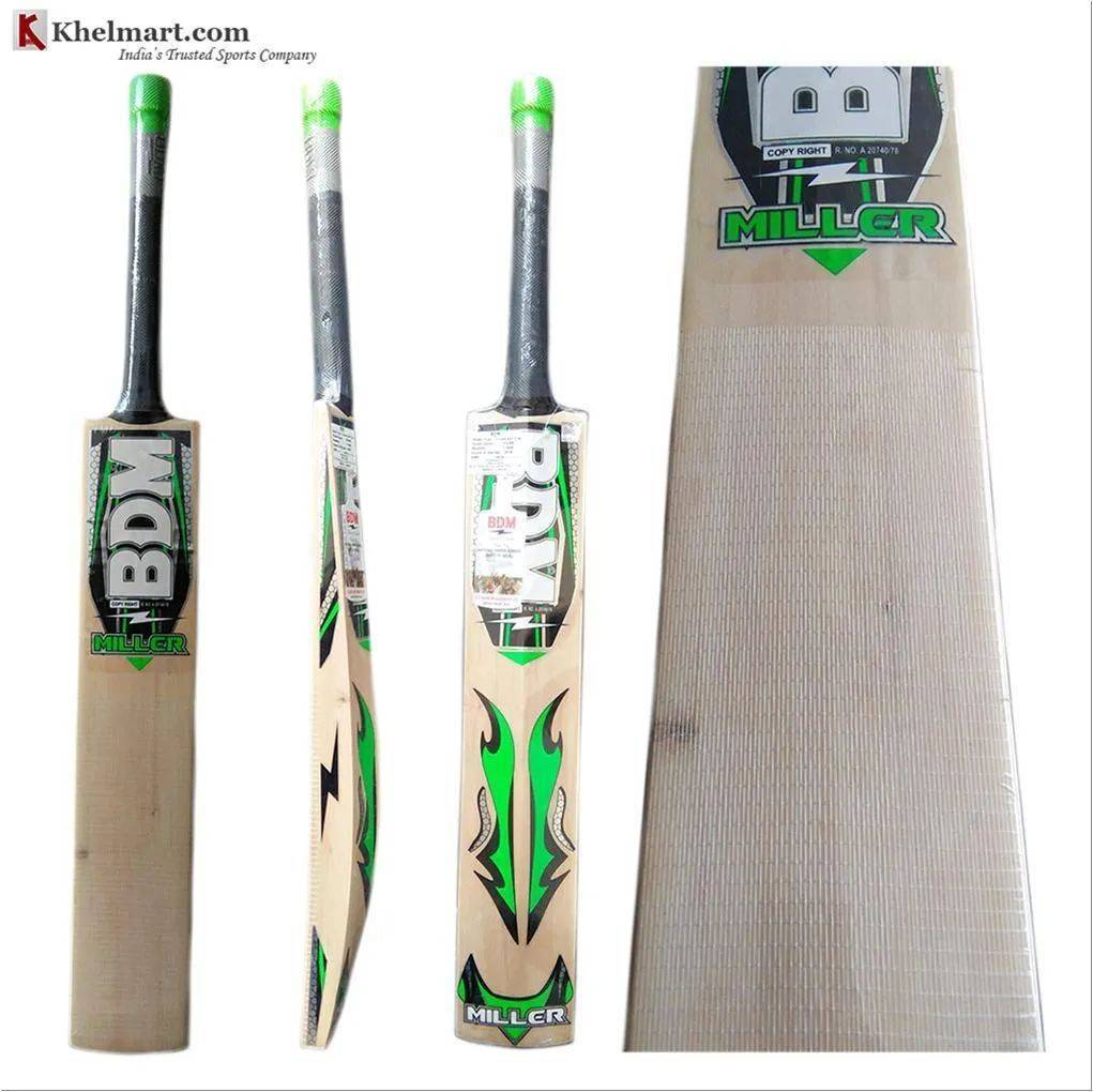 BDM Miler Kashmir Willow Cricket Bat With Free Anti Stuff Sheet