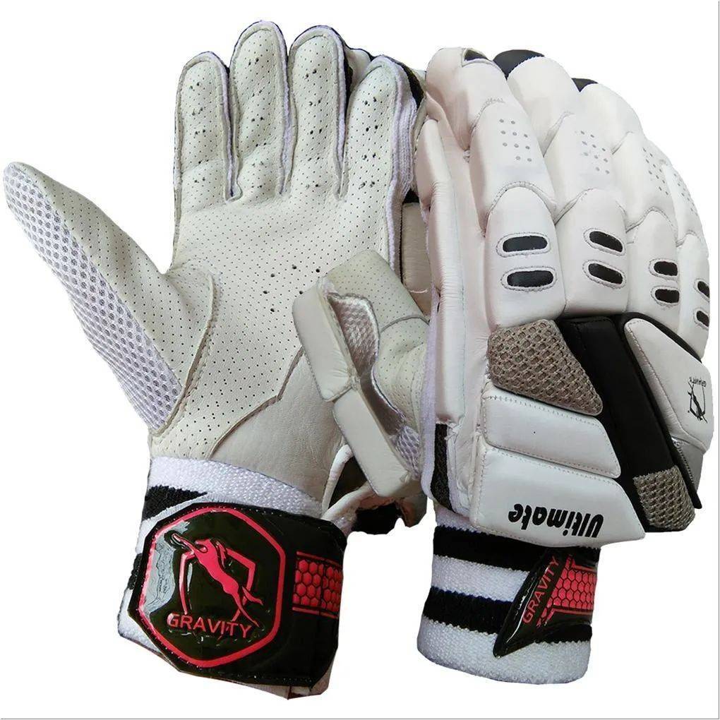 Gravity Ultimate Cricket Batting Gloves White and Black