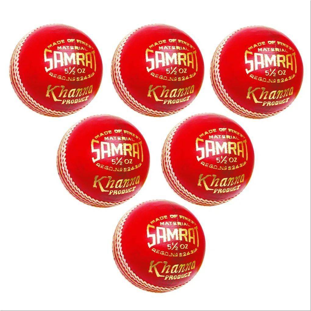 Khanna Samrat Leather Cricket Ball 6 Ball Set