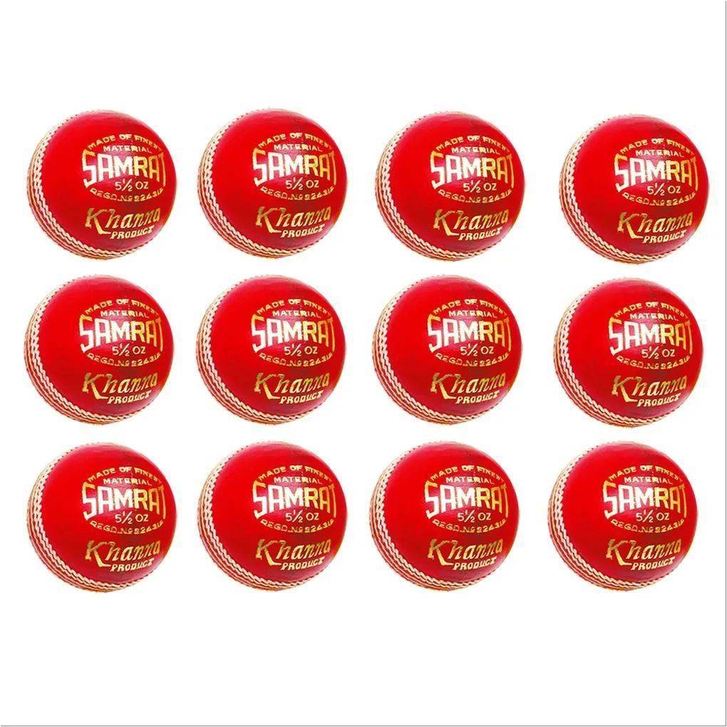 Khanna Samrat Leather Cricket Ball 12 Ball Set