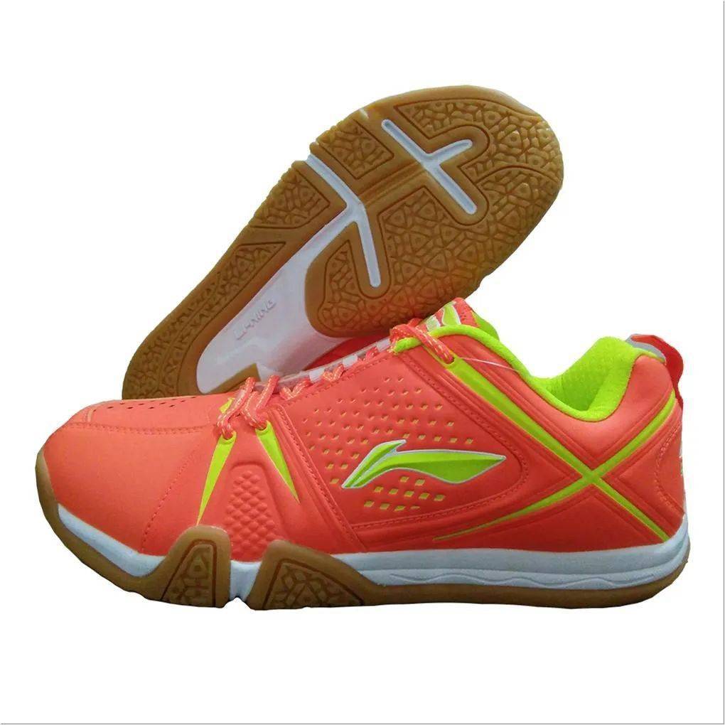 LI NING Idol AYTL079 Badminton Shoes Orange and Lime