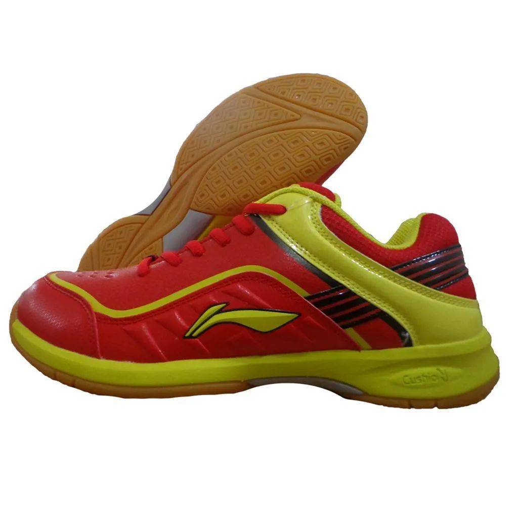 LiNing Play Badminton Shoes Red and Yellow