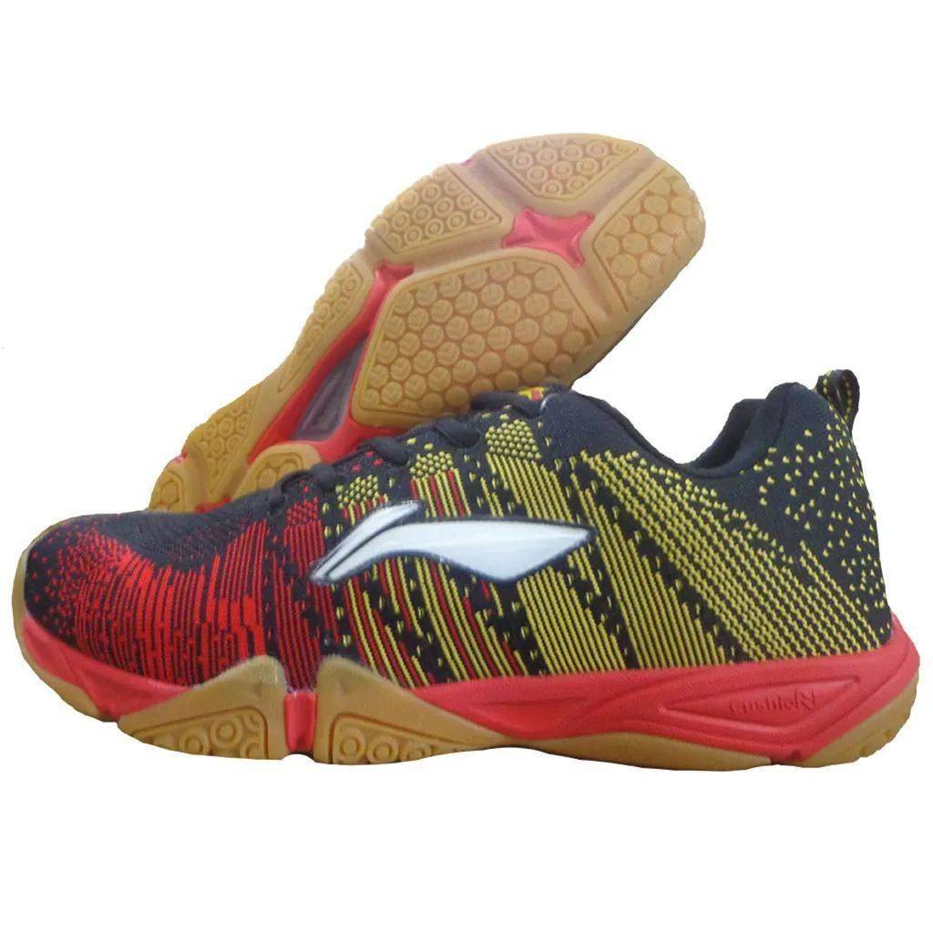 LI NING Bolt Badminton Shoes Black Yellow