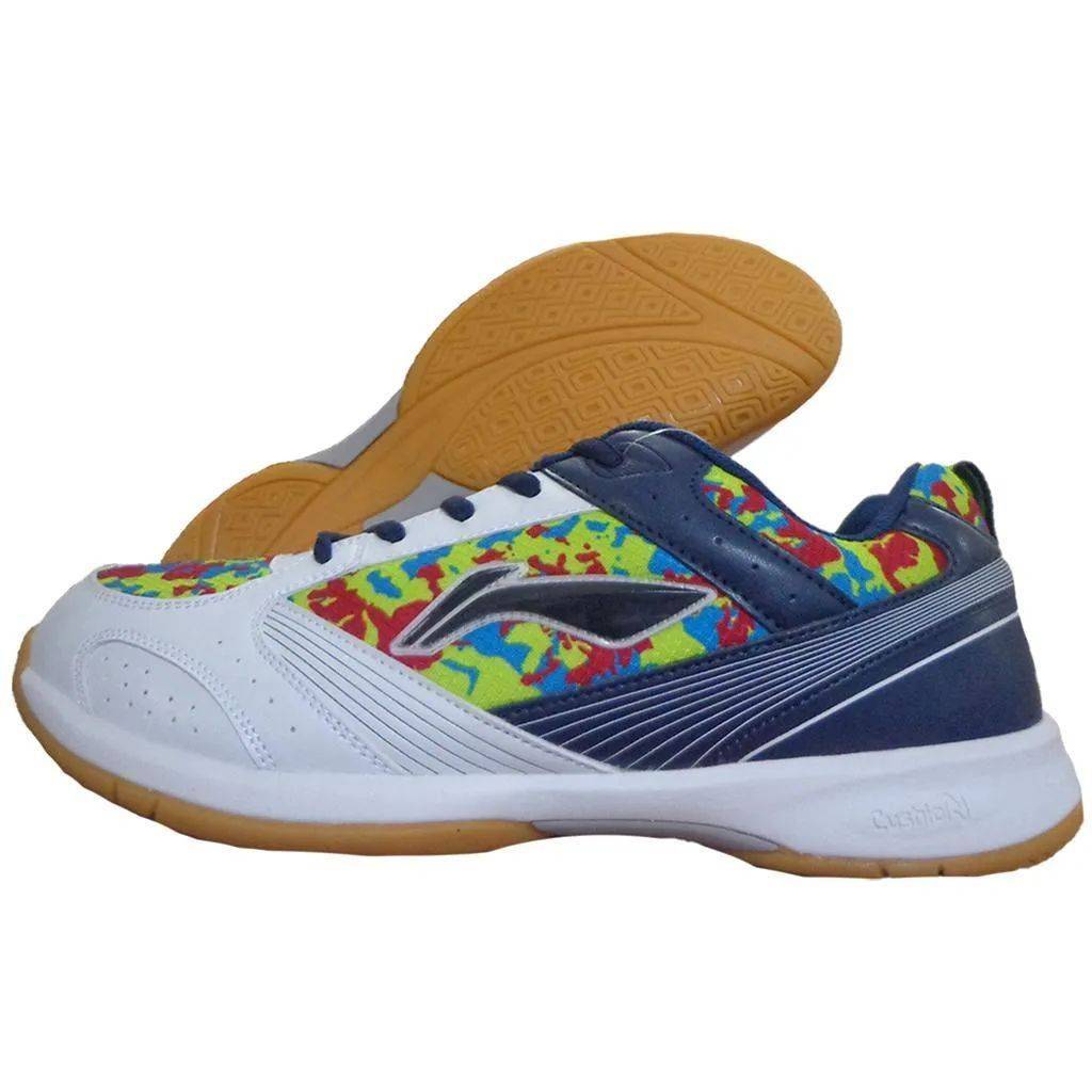LiNing Camo Star Badminton Shoes White and Blue