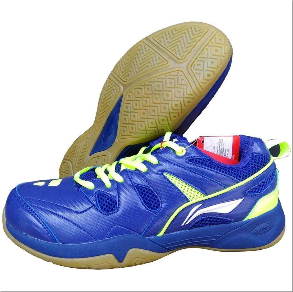 LiNing Alpha Badminton Shoes Blue and Lime