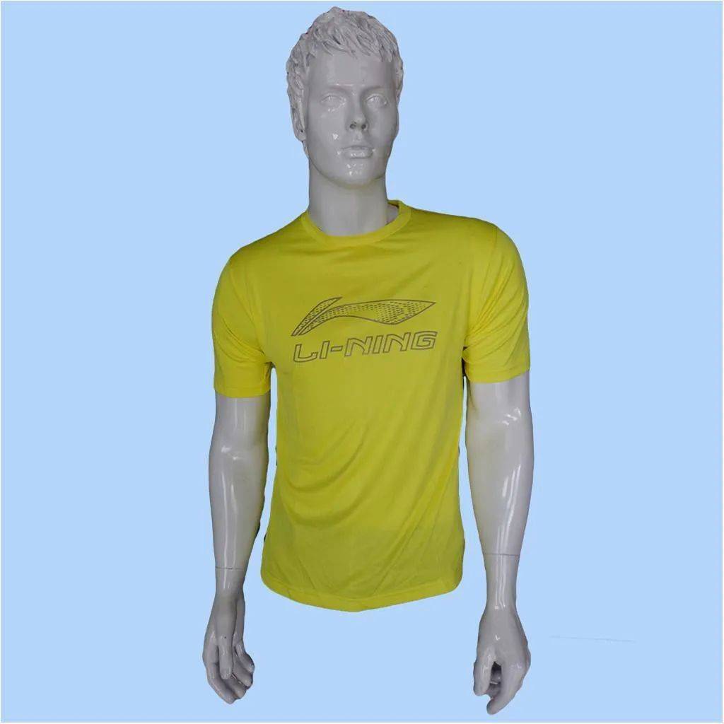LiNing T Shirt Round Neck with Half sleeve Yellow Size Small
