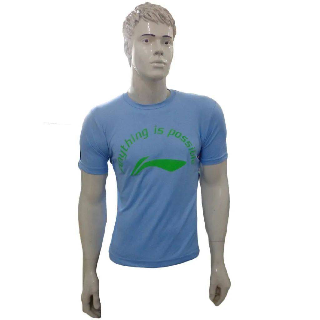 LiNing T Shirt Round Neck with Half sleeve Red Size Small Sky Blue